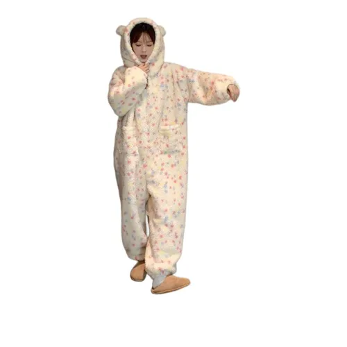 STYUW Изображение Цветочный Комбинезон в горошек Женские Пижамные комплекты