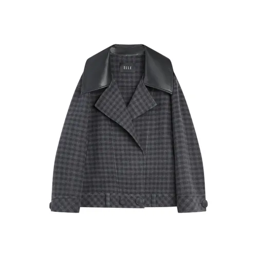 ELLE Женское пальто в синем клетчатом узоре