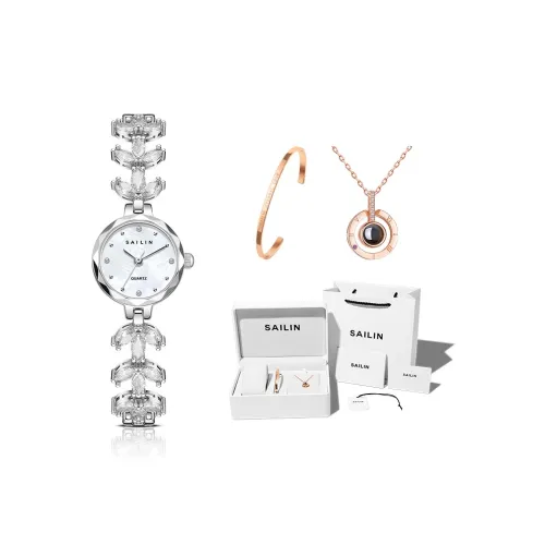 SAILIN Кварцевый механизм стальной ремешок женские часы жемчужная раковина цвет циферблат часов