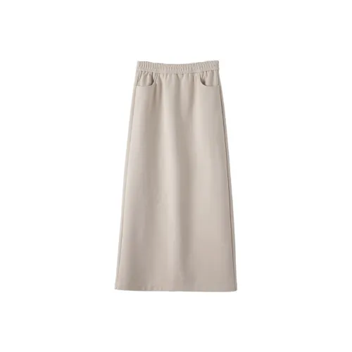 Late White Повседневный Длинный Юбка Женские