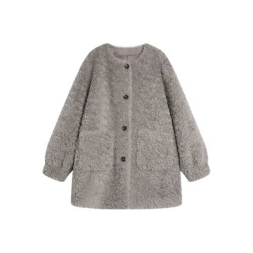 ELLE Кофейный Бежевый Женские Бархатные Куртки