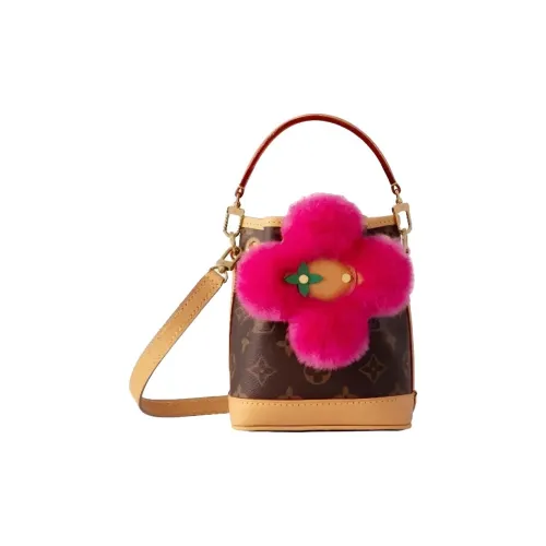 LOUIS VUITTON Ведрообразная сумка на одно плечо Женская Коричневая и Розово-красная