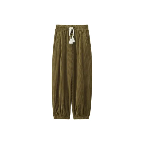 Giordano 05 Кедровый Зеленый Женские Повседневные Штаны