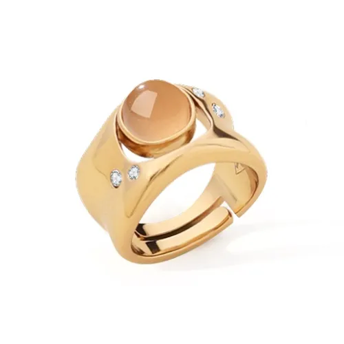 Retro Chic Brass Gold Plated Инкрустированный Цветная глазурь Циркон Кольцо Рассвет Женские