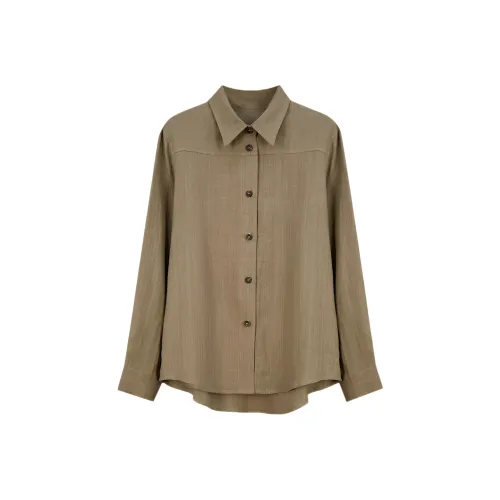 GZQJ Золотисто-коричневый Женские Рубашки