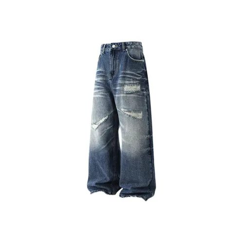 BLACK AT Ностальгический синий Унисекс Джинсы