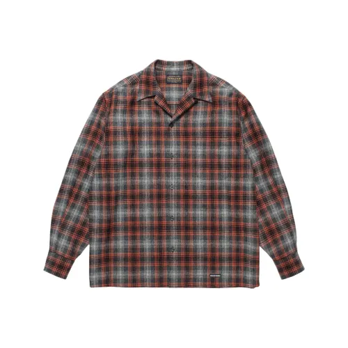 WACKO MARIA x PENDLETON Коллаборация FW25 Шерсть Ombre Check Открыто Ожерелье-чокер Рубашка Унисекс