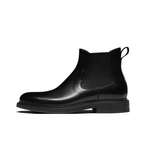 TRUFFAUT Натуральная кожа Роскошь Ботинки Челси 13,5 см Мужские Черные