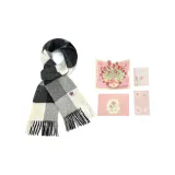 Серый и черный в клетку + розовый поздравительная открытка + конверт + наклейка