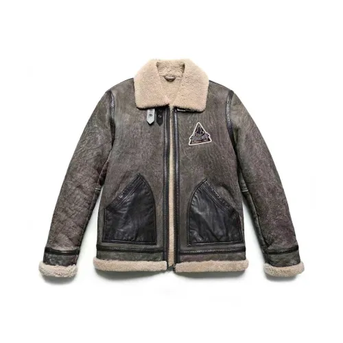 MCS Кофе Мужские Кожаные Куртки