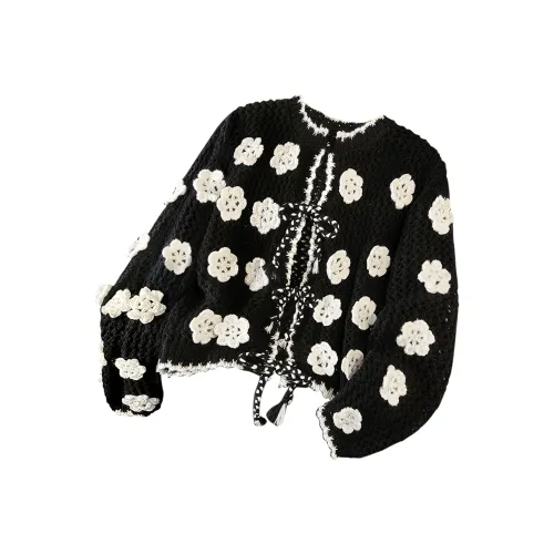 Cypress House Черный с белыми цветами Женские Трикотаж