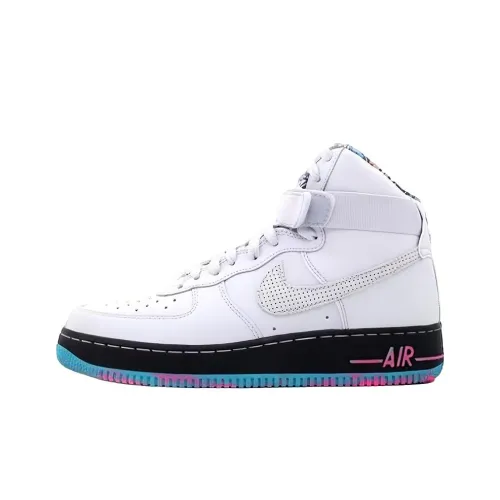 Nike Air Force 1 Slip-Resistant Wa Дышащие Высокие Кроссовки для Скейтбординга Унисекс Белый Золото