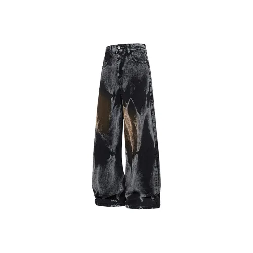 BLACK AT Черные Унисекс Джинсы