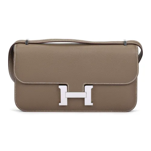 HERMES Эпсом Кожа Сумка Через Плечо Женская 18Etoupe Слон Серый