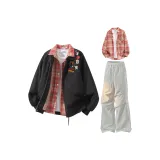 Янтарный Черный+Красный Рубашка+Светло-Серые Штаны