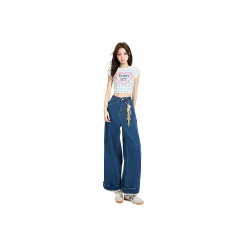 BELOVED STARRY Blue Tone Women's Jeans BELOVED STARRY Женские джинсы с синим оттенком