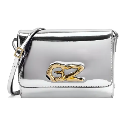 Giuseppe Zanotti GZ Глянцевая лакированная кожа Сумка через плечо Сумка на плечо Женская серебряная