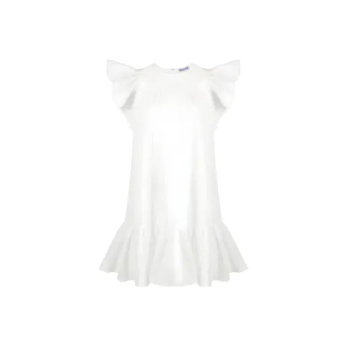 RED VALENTINO Белый Женские Короткие Платья с Длинными Рукавами