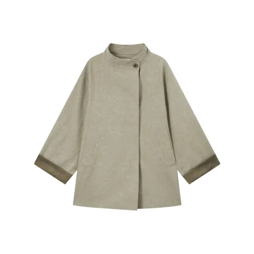 GJ HJ Зеленая морская пена Женская тренч