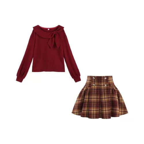 DITB Красный Женский Комплект с Юбкой