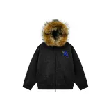 Чёрное синее полотенце с вышивкой