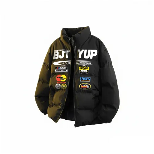 BJTY Хлопковый пуховик в стиле пэчворк пальто унисекс