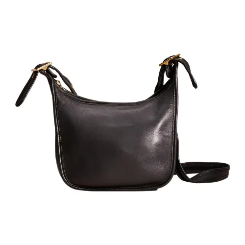 COACH Legacy Перчаточная дубленая кожа Курьерская сумка Сумка на одно плечо Средняя Женская Черная