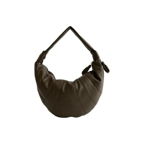 Lemaire Croissant Series Коровья кожа Плечевая сумка Женская Темно-коричневый