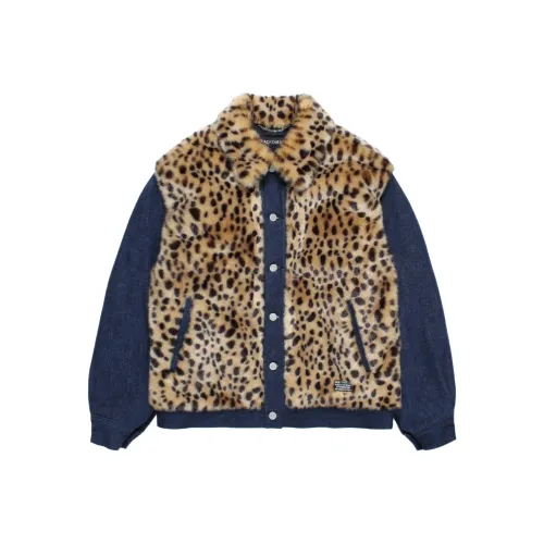 WACKO MARIA FW25 FAUX Леопард Мех Деним GRIZZLY Куртка Унисекс