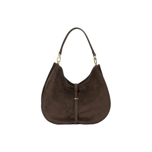 URBAN REVIVO Ткань Плечевая сумка Стандартная Женская Темно-красная Коричневая