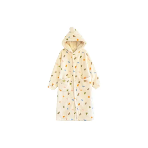 Daiyindie Осенне-зимние пижамы Robe для сна Женские Утолщенный флис с коралловым флисом Теплый