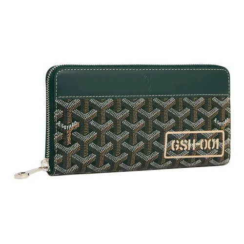 GOYARD Canvas Leather Wallet Unisex Dark Green GOYARD Холст Кожа Кошелек Унисекс Темно-зеленый