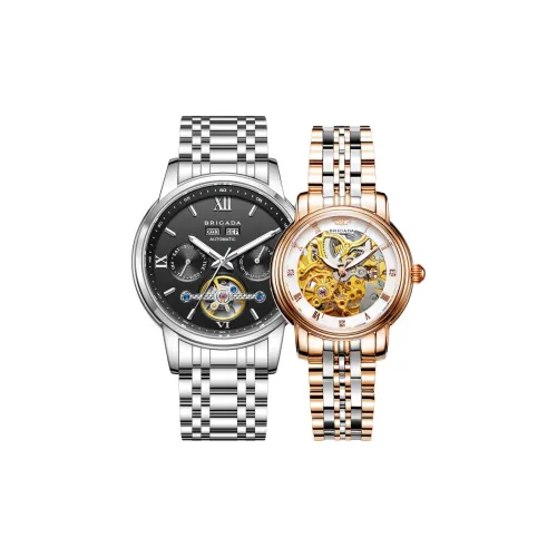 BRIGADA Кварцевый механизм ремешок из нержавеющей стали часы унисекс разноцветный циферблат