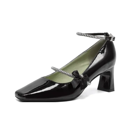 Beijiani Грубый каблук Мэри Джейн туфли 6 см женские