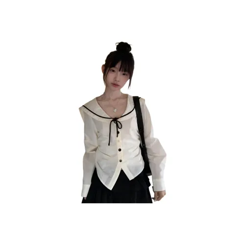 Mu Xiao Xin Абрикос Бесплатно Подарочный комплект с MU Xiaoxin Бренд Наклеенный Женские Рубашки