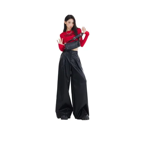 STGX Красный Wa Черный Женские Повседневные брюки