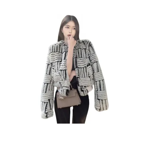 CHARM GLOW Черный Белый Женские меховые изделия