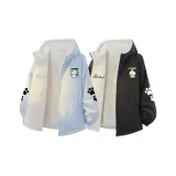 Пара Пуховые Куртки Комплекты [Синяя Лунный свет Кошка + Черно-розовая Кошка]