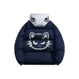 Темно-синий, синий с серым капюшоном