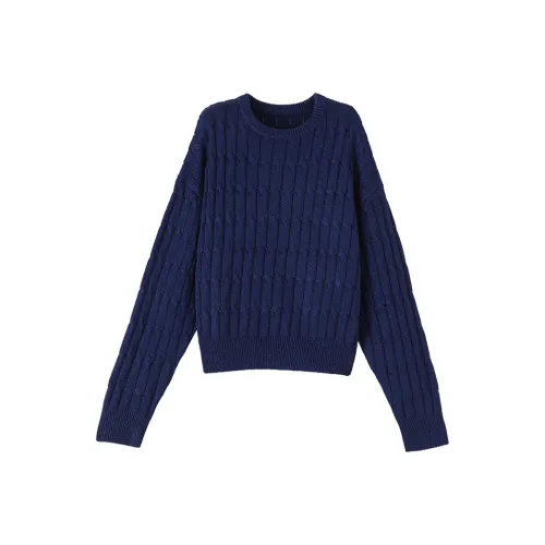 Late White Темно-синий Синий Женский Трикотаж