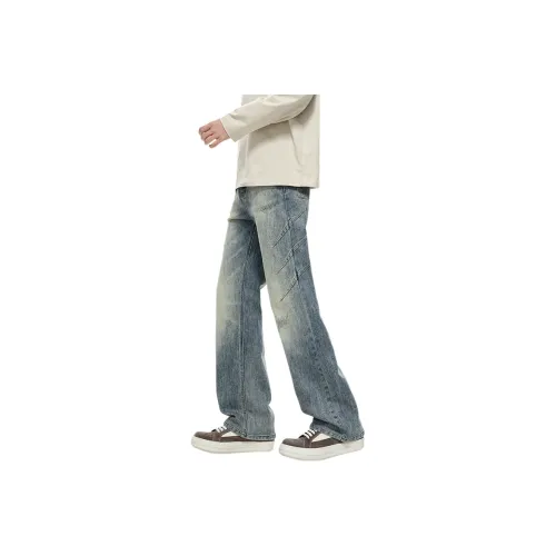 WilliamPOLO Ностальгический синий унисекс джинсы