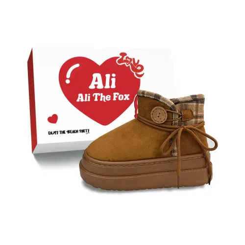 Али Тх Фокс Винтаж Нишевый Клетчатый Универсальный Термический Устойчивый к Износу Противоскользящий Короткий Сноубутсы Женские