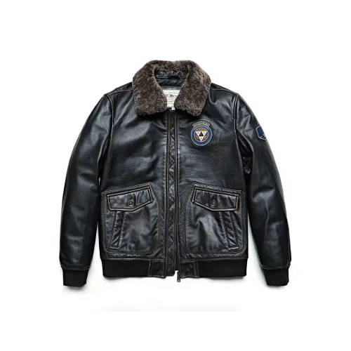 MCS Темный кофейный мужской кожаные куртки