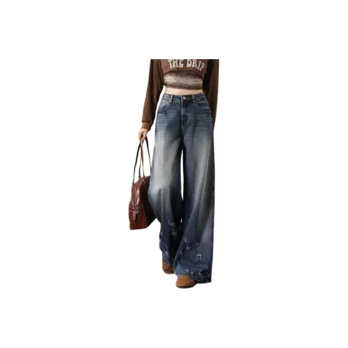 FAWENXIANGZI Blue Women's Jeans FAWENXIANGZI Синий Женские Джинсы