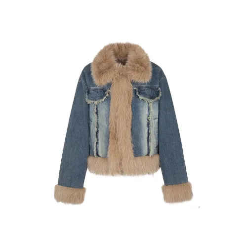 ADXKM Синий Женские Джинсовые Куртки