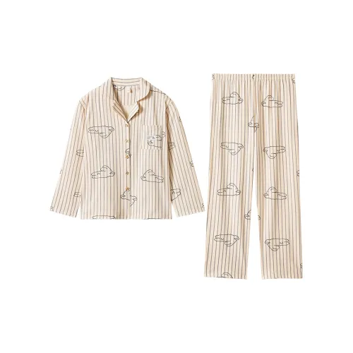 H YXIANG Осень и зима Все сезоны Все домашняя одежда Пижама Женские комплекты одежды Верхняя одежда Готовая Милый и симпатичный