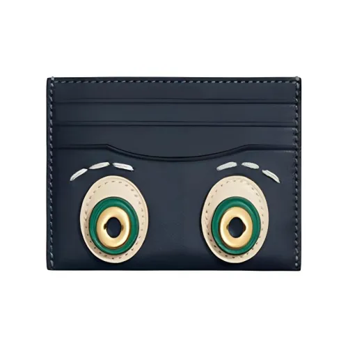 COACH Card Case Коровья кожа Мелочь Кошелек Картхолдер Мини Женские Джинсовый синий
