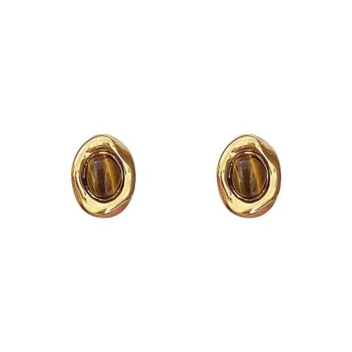 JXRX Copper Stud Earrings Unisex JXRX Медные серьги-гвоздики унисекс