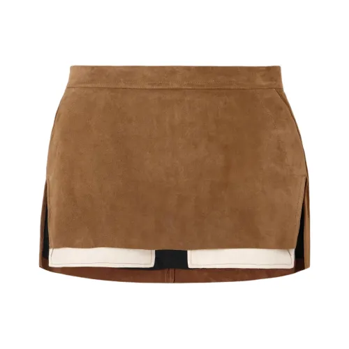 Rick Owens RO FW25 Кожаные короткие юбки Женские