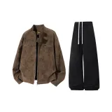 Кофейный топ + черные штаны